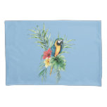 Tropical Blue Parrot (1 Side) Pillowcase at Zazzle
