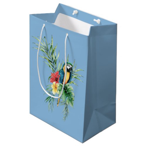 Tropical Blue Parrot Medium Gift Bag