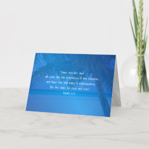 Tropical Blue Pastor Appreciation Leader Scripture Letterpress Thank You Card