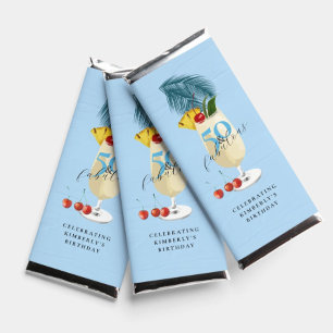 Tropical Blue Pina Colada Cocktail Birthday Party Hershey Bar Favors