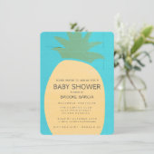 Tropical Blue Pineapple Baby Shower Invite (Standing Front)