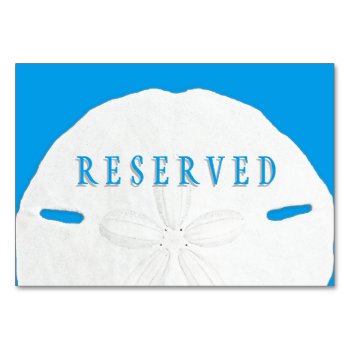 Tropical Blue Sand Dollar Reserved Seating Table Number by sandpiperWedding at Zazzle