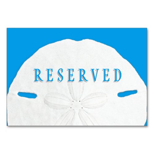 Tropical Blue Sand Dollar Reserved Seating Table Number
