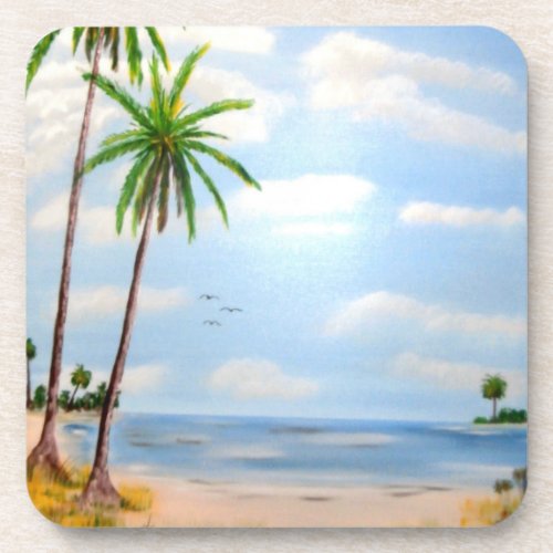 Tropical Blue Sky Beverage Coaster