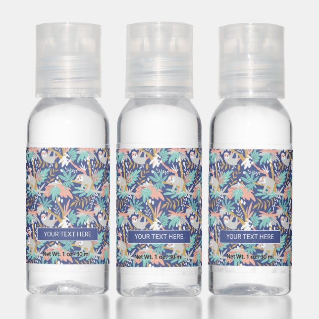 Tropical Blue Sloth Pattern Hand Sanitizer (Set)