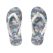 Tropical Blue Sloth Pattern Kid's Flip Flops Tropical Blue Sloth Pattern Kid's Flip Flops