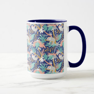 Tropical Blue Sloth Pattern Mug