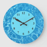 Tropical Blue Swimming Pool Clock Water Wall Clock