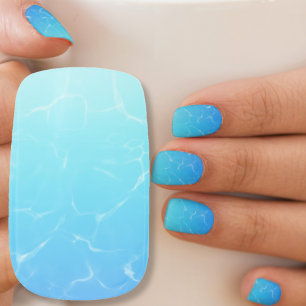 Tropical Blue water Minx Nail Art