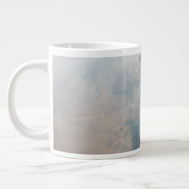 Tropical Blue Waters Of The Persian Gulf. 2 Giant Coffee Mug (Left)