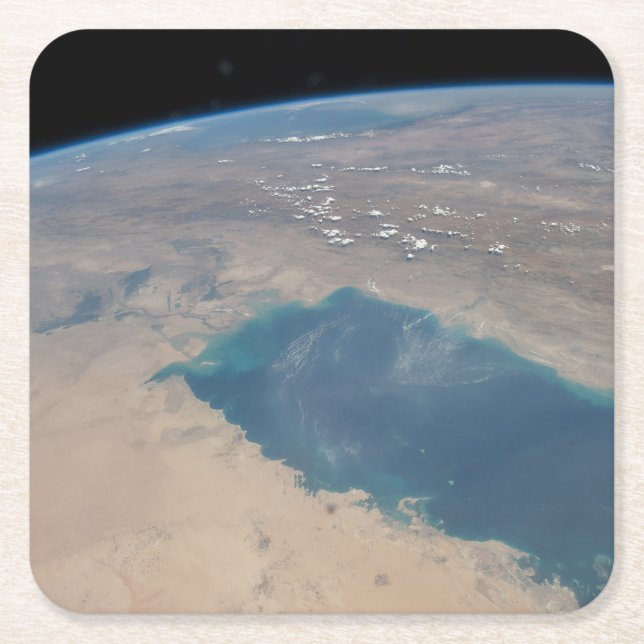 Tropical Blue Waters Of The Persian Gulf. Square Paper Coaster (Front)
