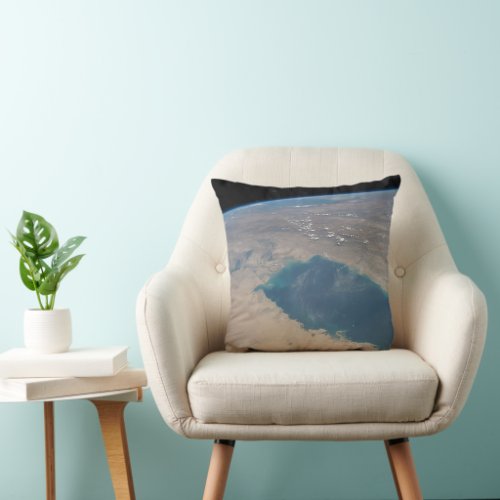 Tropical Blue Waters Of The Persian Gulf Throw Pillow