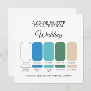 Tropical Blue Wedding Color Palette Card