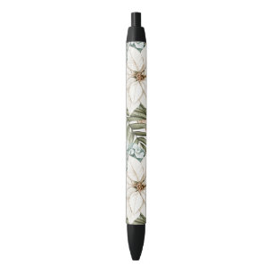 Tropical Blue White Flowers Wedding Pen