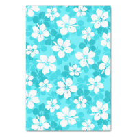 Blooming White Hibiscus Flowers on Sage Wrapping Paper Sheets