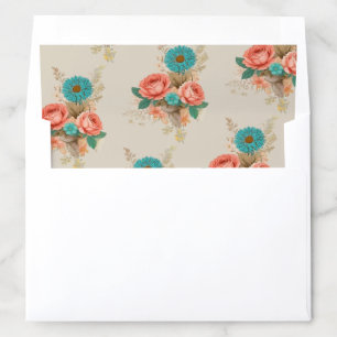 Tropical Blues & Greens Eco-Friendly Beach Wedding Envelope Liner