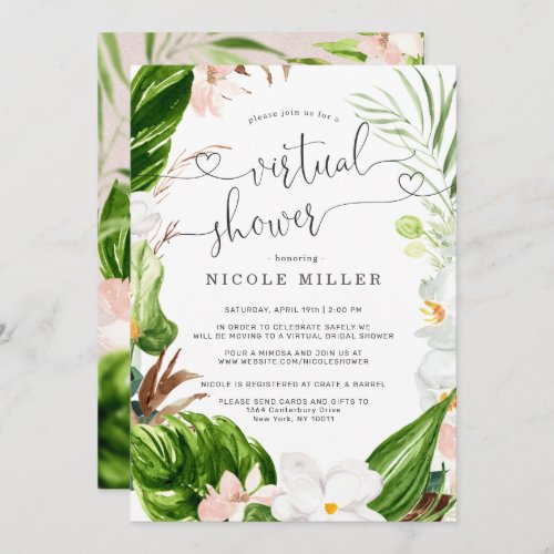 Tropical Blush Summer Floral Virtual Bridal