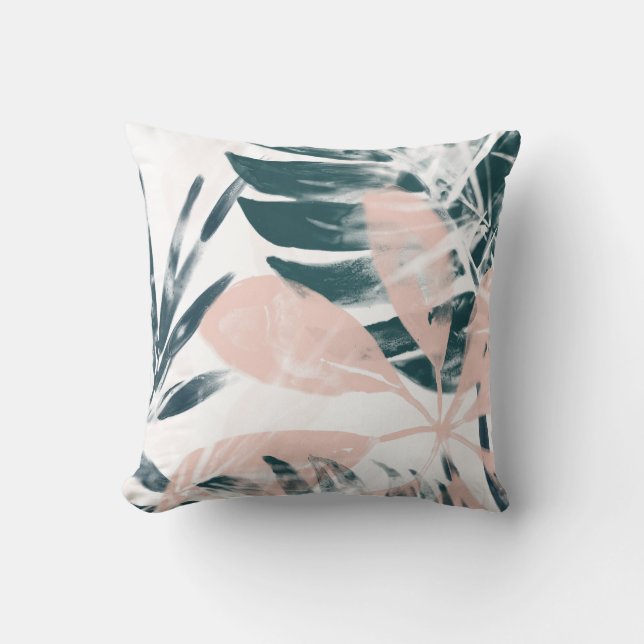 Tropical Blush Throw Pillow (Front)