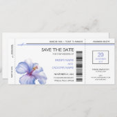 Tropical Boarding Pass Save the Date Invitations (Front/Back)