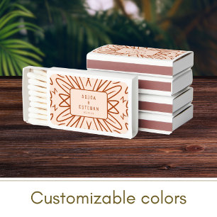 Tropical Bohemian Bulk Wedding Favor Matchboxes