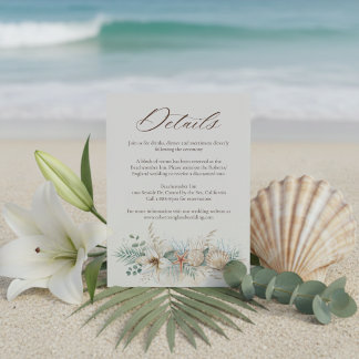 Tropical Boho Beach Wedding Details Enclosure Card