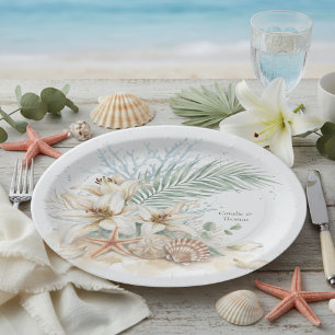 Tropical Boho Beach Wedding Paper Plates