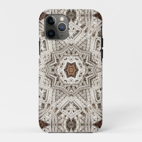 tropical boho chic tribal macrame crochet iPhone 11 pro case