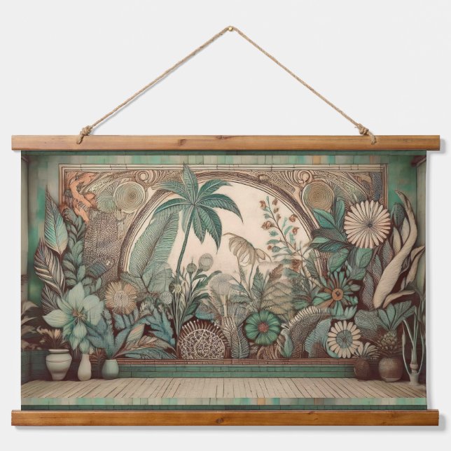 Tropical Boho Display Wall Hanging Tapestry (Front)