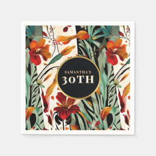 Tropical Boho Floral Age Picnic Design Napkins