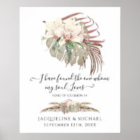 Tropical Boho Floral White Orchid Foliage Wedding