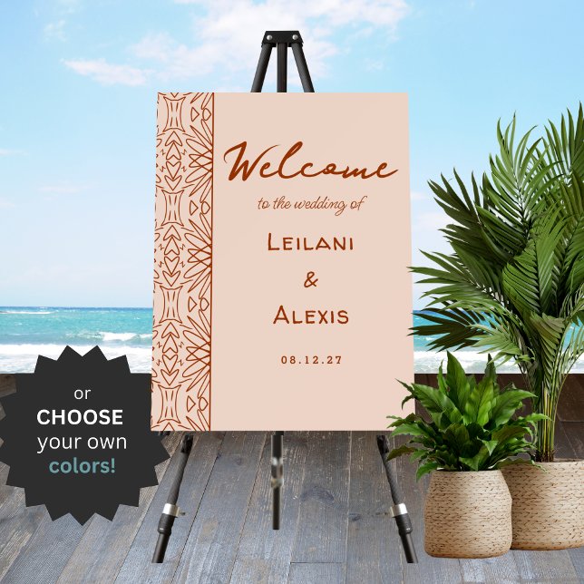 Tropical Boho Patterned Wedding Welcome Sign (Creator Uploaded)