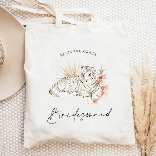 Tropical Boho Tigers Bachelorette Bridesmaid Tote Bag