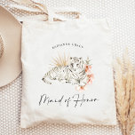 Tropical Boho Tigers Bachelorette Maid of Honor Tote Bag<br><div class="desc">This adorable tropical inspired design adorned with boho floral and tigers is perfect for a fun party!</div>