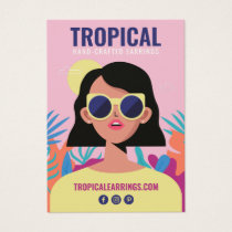 Tropical bold fashion illustration earrings holder