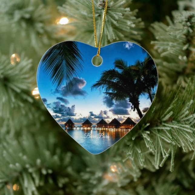 Tropical Bora Bora Ceramic Ornament (Tree)