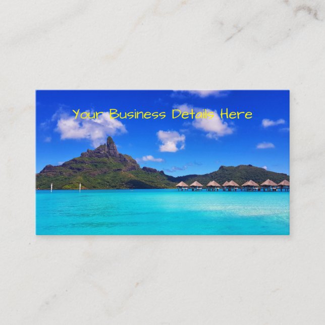 Tropical Bora Bora Scenic Island Vacation Business Card (Front)