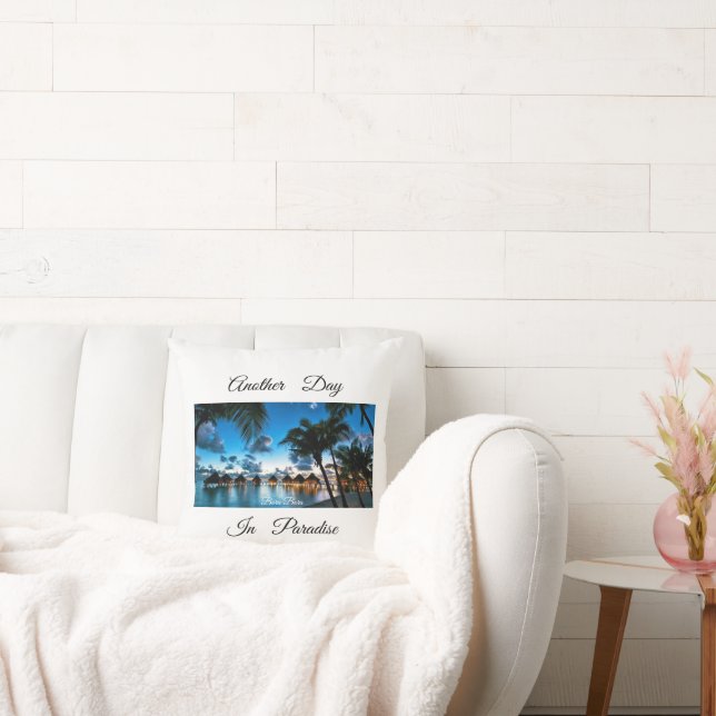 Tropical Bora Bora Throw Pillow (Couch)