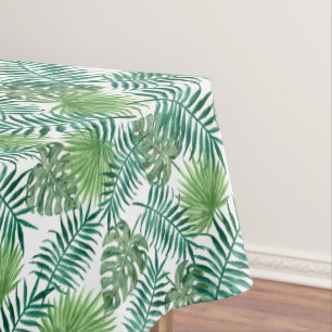 Tropical Botanic Palm Tree Leaves Pattern Tablecloth