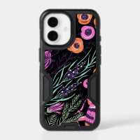 Tropical Botanical and Bugs Colorful Abstract Art