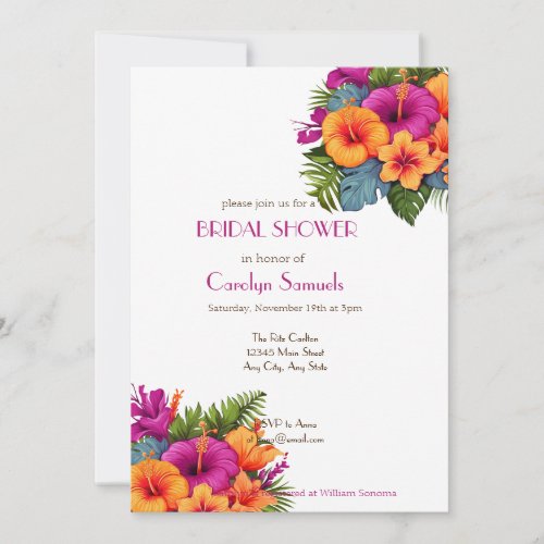 Tropical Botanical Bridal Shower Invitation