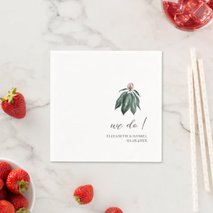 Tropical Botanical Custom Wedding Napkins