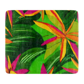 Tropical Botanical Cutting Board:nature's elegance Board