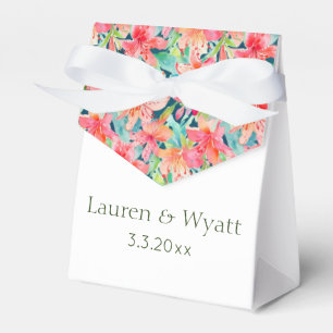 Tropical Botanical Floral Beach Custom Wedding Favor Boxes