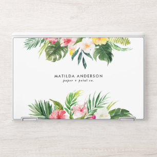 Tropical botanical floral green modern foliage HP laptop skin