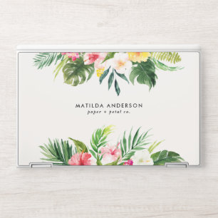 Tropical botanical floral green modern foliage HP laptop skin