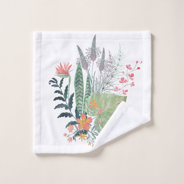 tropical Botanical floral personalized Wash Cloth (Wash Cloth)