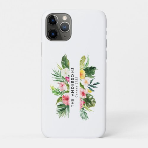 Tropical botanical floral summer vacation  iPhone 11 pro case