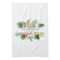 Tropical botanical floral summer vacation  kitchen towel