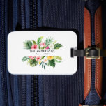 Tropical botanical floral summer vacation  luggage tag<br><div class="desc">Tropical botanical floral summer vacation foliage stylish personalized design.</div>