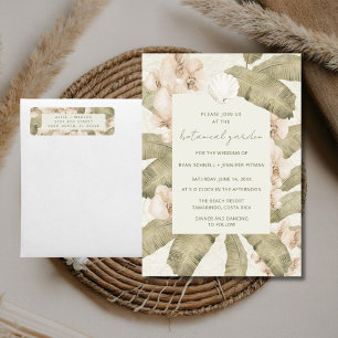 Tropical Botanical Garden Wedding Return Address Label